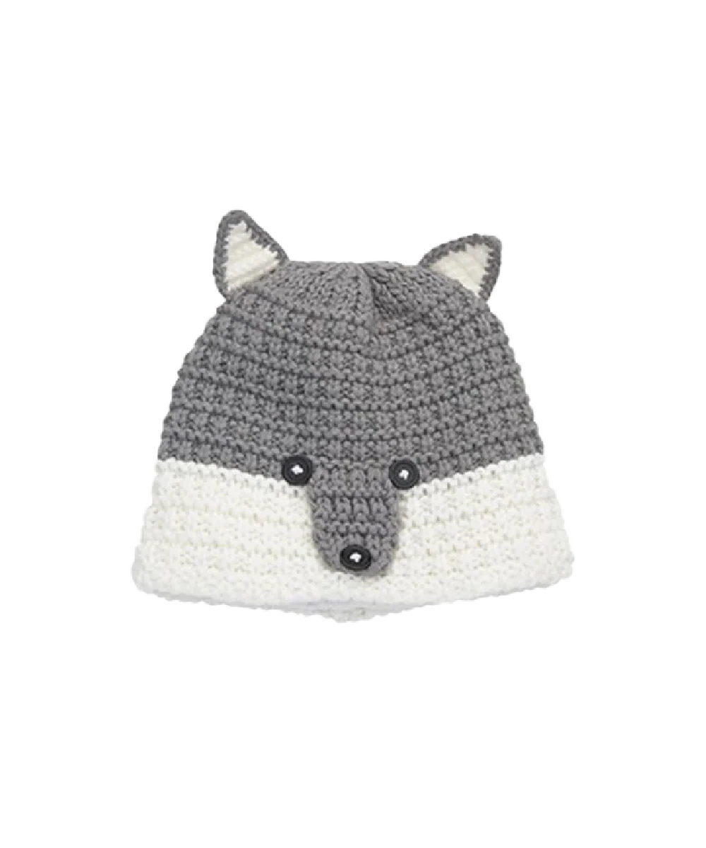 Junior Knitted Wolf Hat -SNHK8177