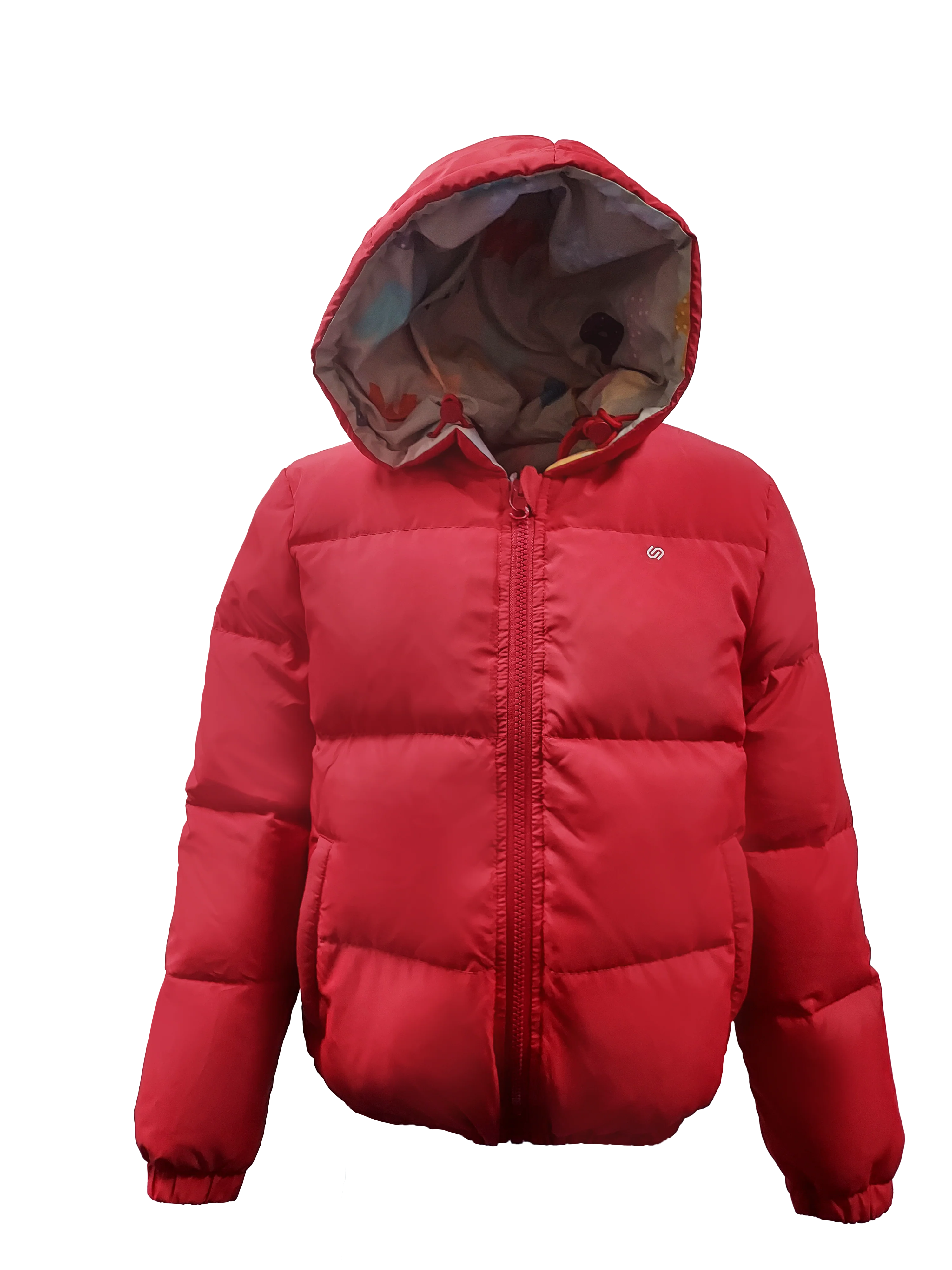 Boy's Reversible Down Jacket With Alphabet Print - Image 3