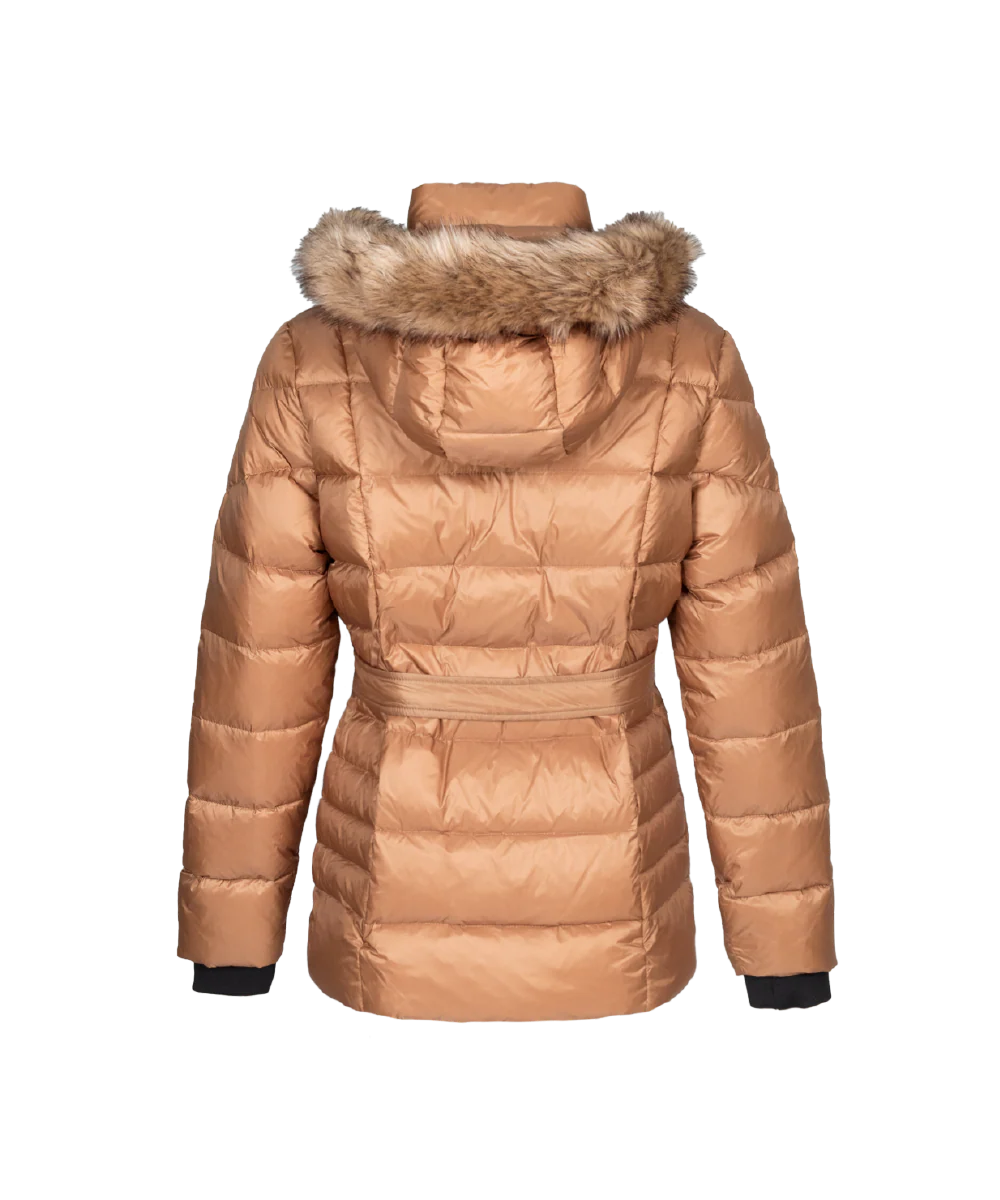 Women's Classic Down Jacket With Faux Fur Trim - Image 4