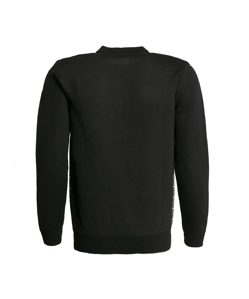 Man’s Crew Neck Knitted Sweater With Stripe Print - Image 2