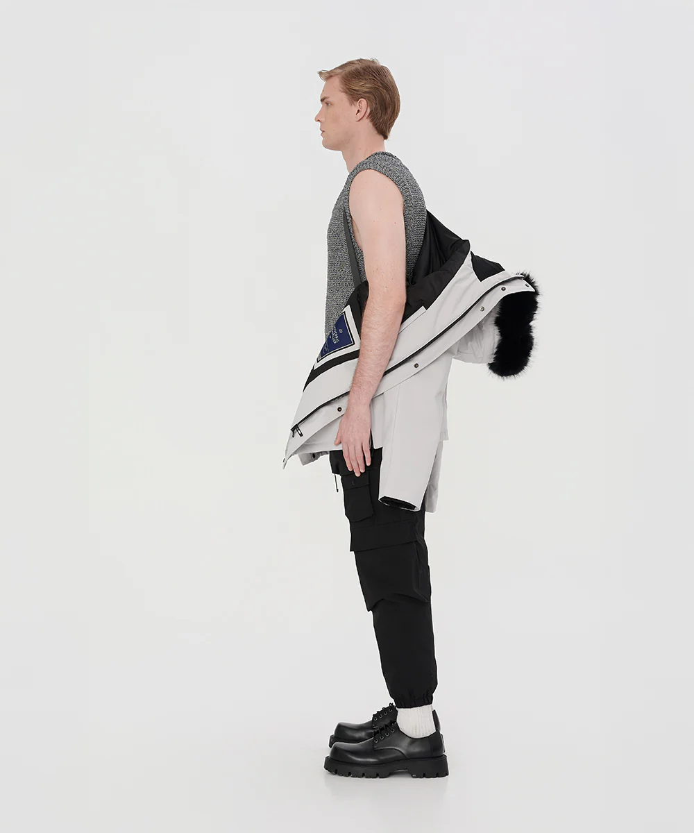 Mid-Length Down Jacket With Fur-Lined Hood - DJ 25007 - Image 3