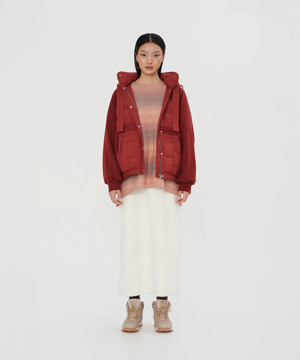 Dual Texture Dolman Sleeve Down Jacket - DJW 25014 - Image 2