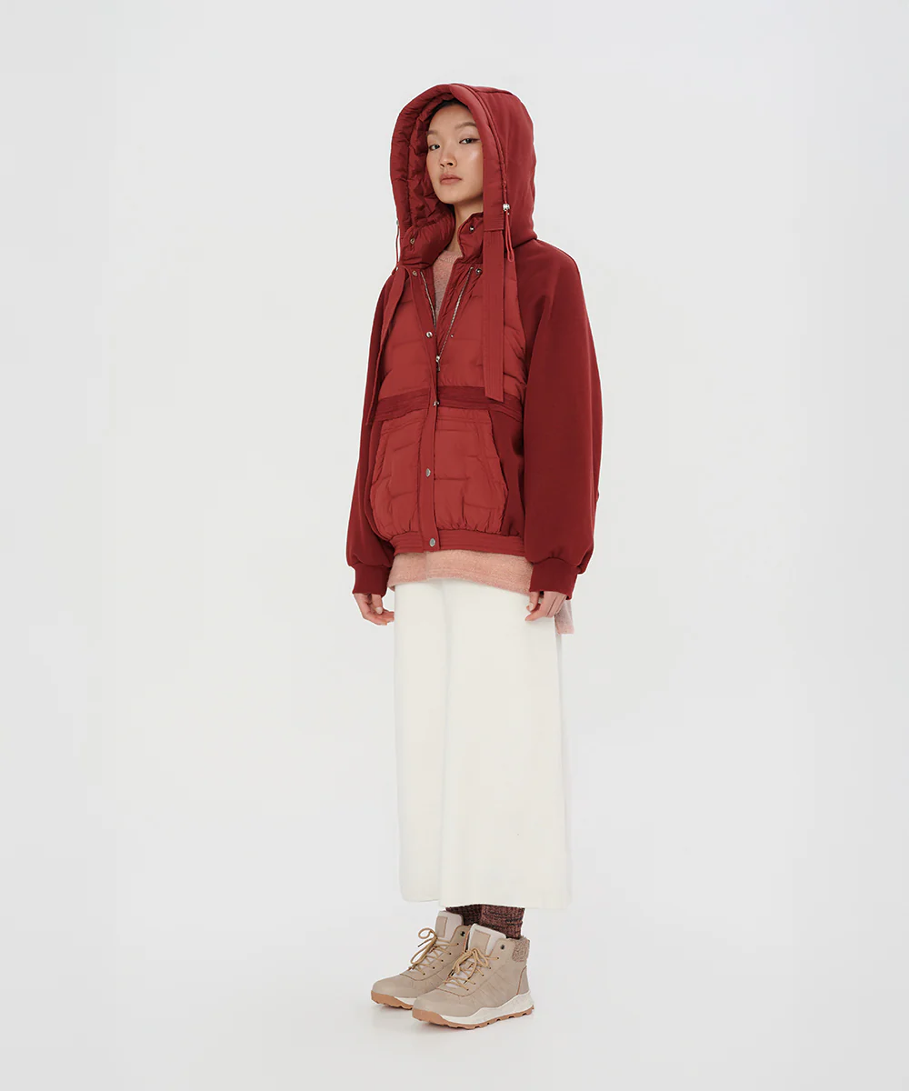 Dual Texture Dolman Sleeve Down Jacket - DJW 25014 - Image 3