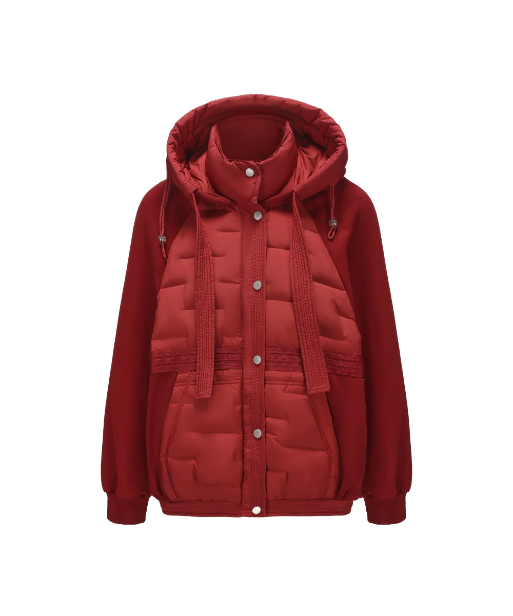 Dual Texture Dolman Sleeve Down Jacket - DJW 25014 - Image 6