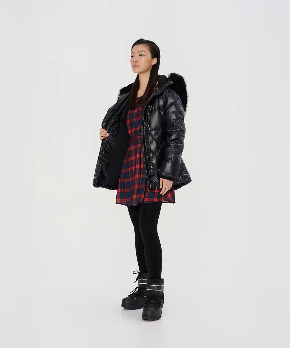 Midnight Gloss Puffer Down Jacket - DJW 25021 - Image 3