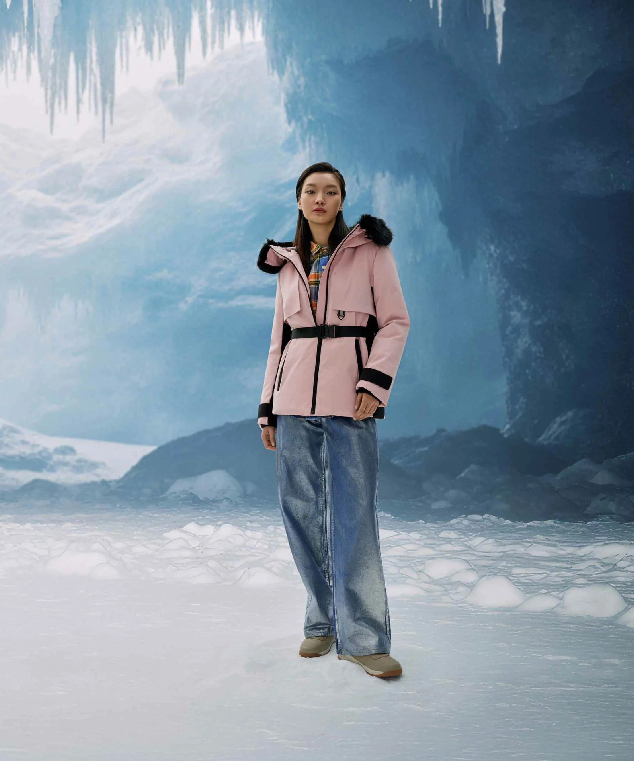 Fur-Trimmed Hood Down Jacket - DJW 25031