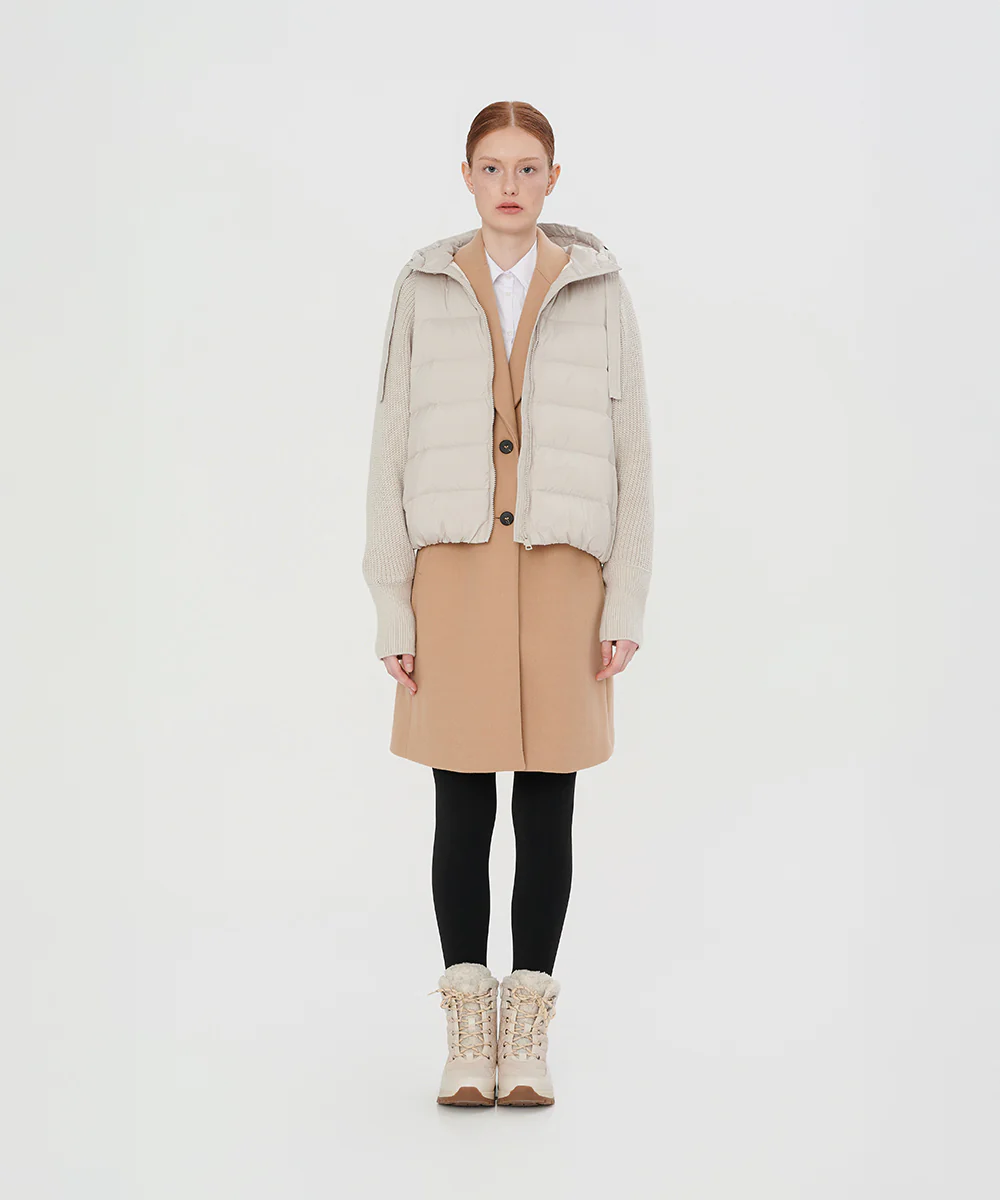 Dual Texture Dolman Sleeve Down Jacket - DJW 25015 - Image 2