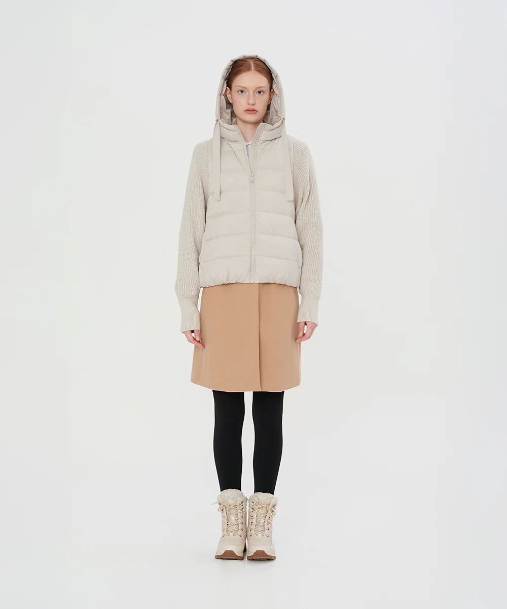 Dual Texture Dolman Sleeve Down Jacket - DJW 25015 - Image 3