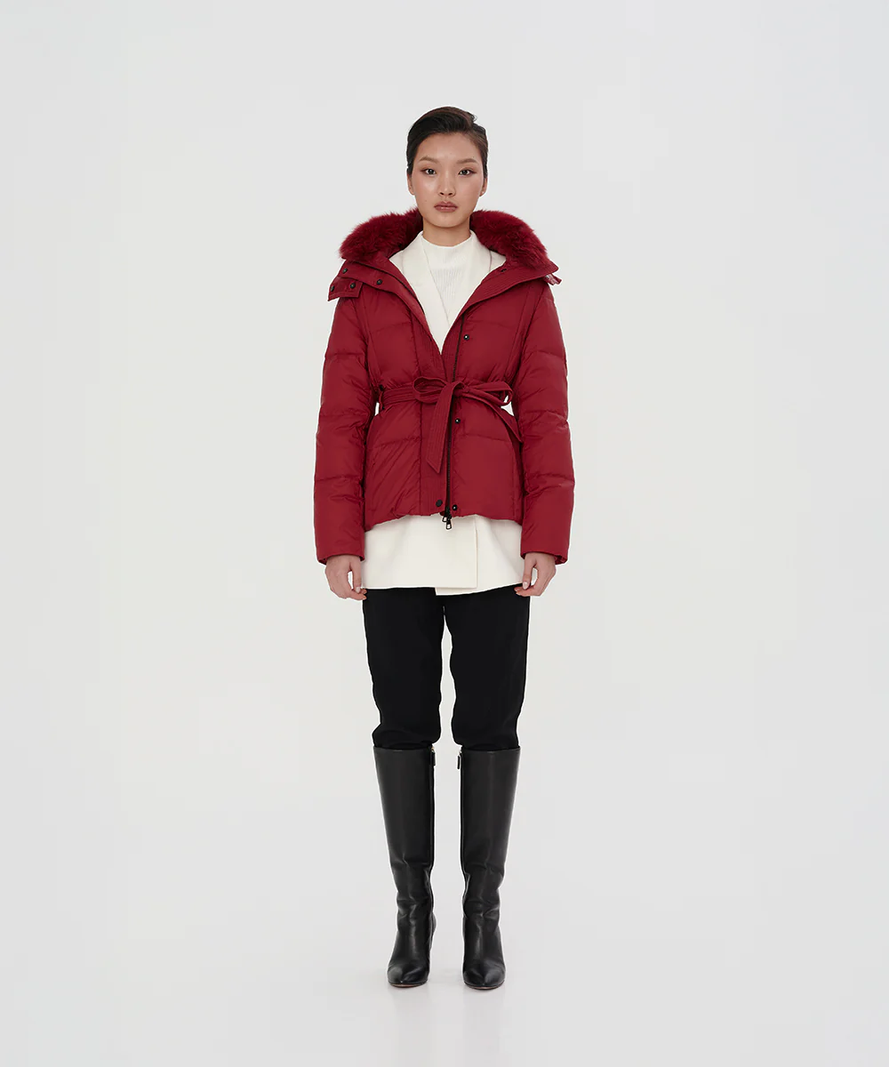 Ruby Luxe Goose Down Jacket With Genuine Raccoon Fur Trim - GDJW 25132 - Image 2