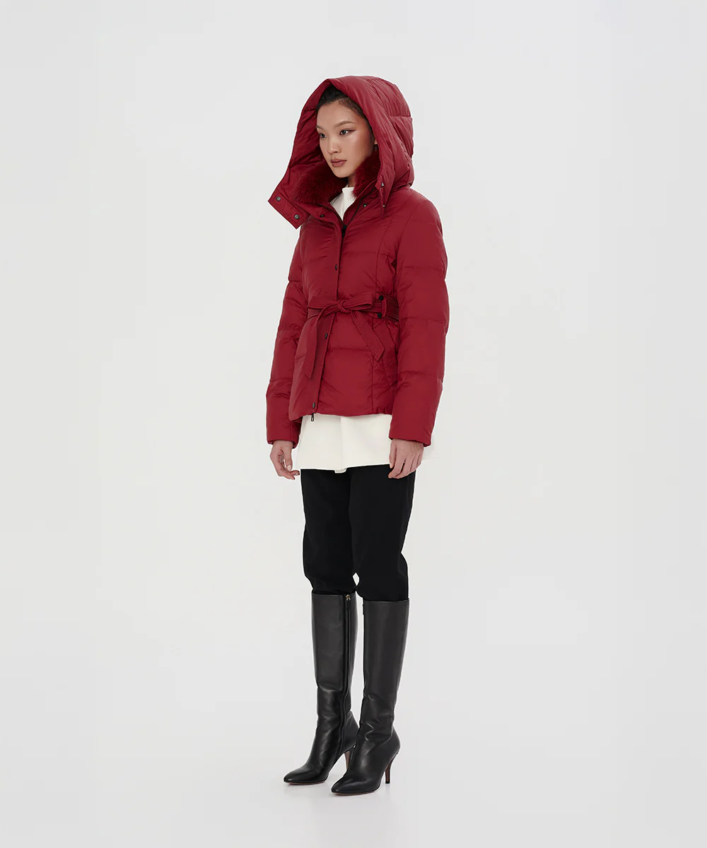 Ruby Luxe Goose Down Jacket With Genuine Raccoon Fur Trim - GDJW 25132 - Image 3