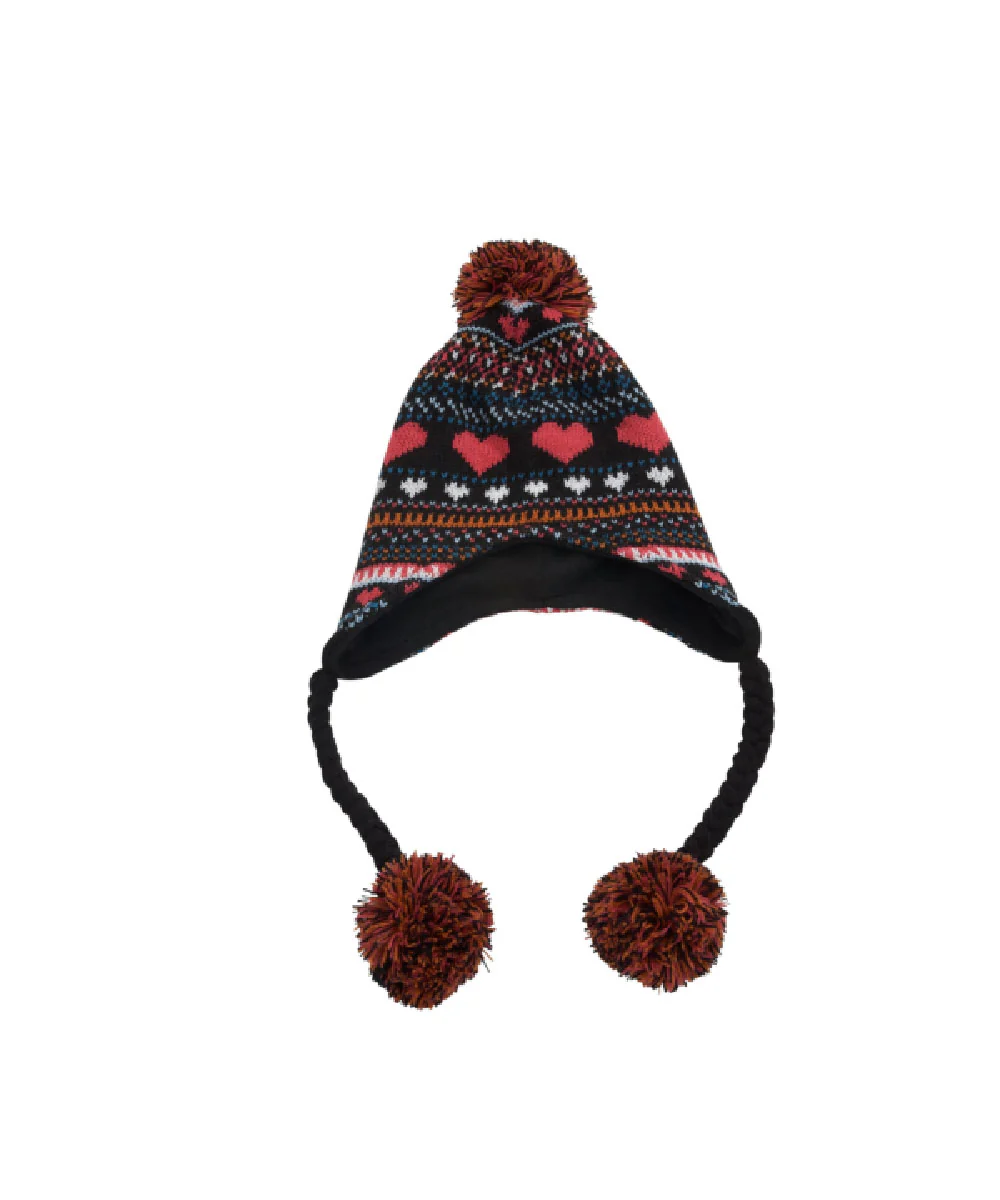 Junior Pattern String Knitted Hat