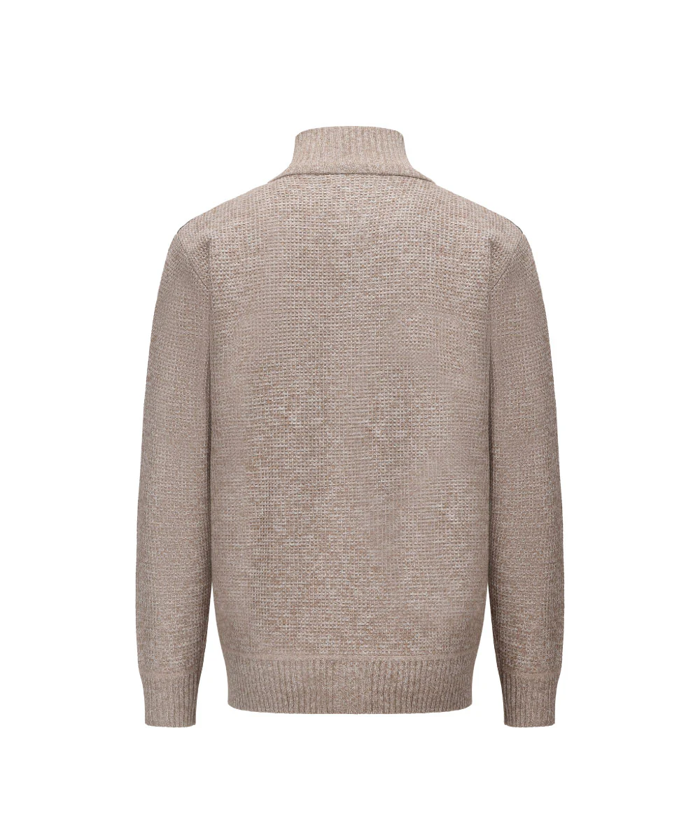 Mock Neck Full Zipped Knitted Cardigan - KS 25040 - Image 2