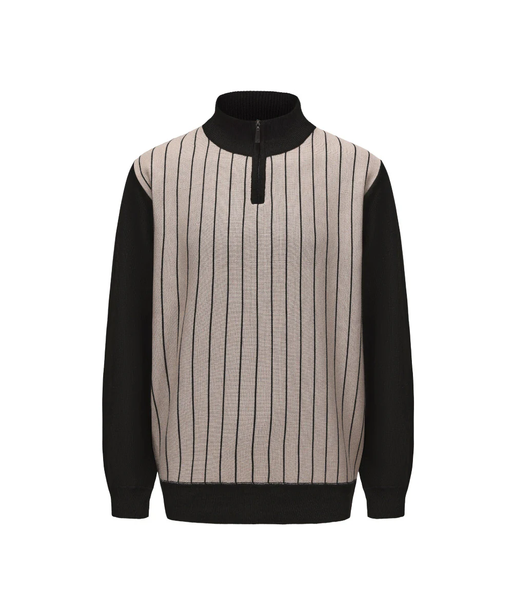 Mock Neck Henley Knitted Sweater - KS 25044