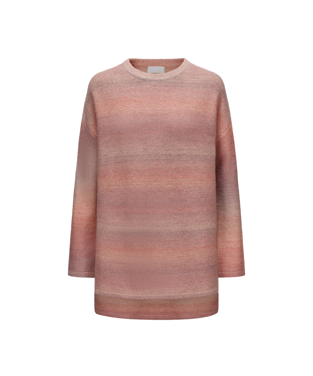 Women Crew Neck Gradient Knitted Sweater - KSW 25105