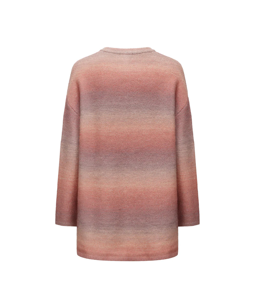 Women Crew Neck Gradient Knitted Sweater - KSW 25105 - Image 2