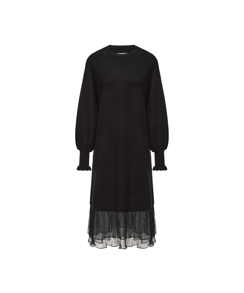 Women Knitted Chiffon Dress - KSW 25107