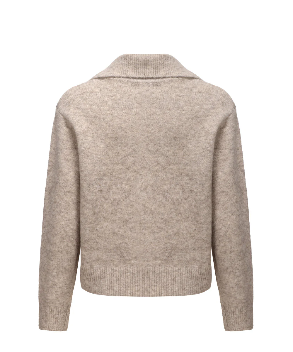 Women Mock Neck Zipped Knitted Cardigan - KSW 25108 - Image 2