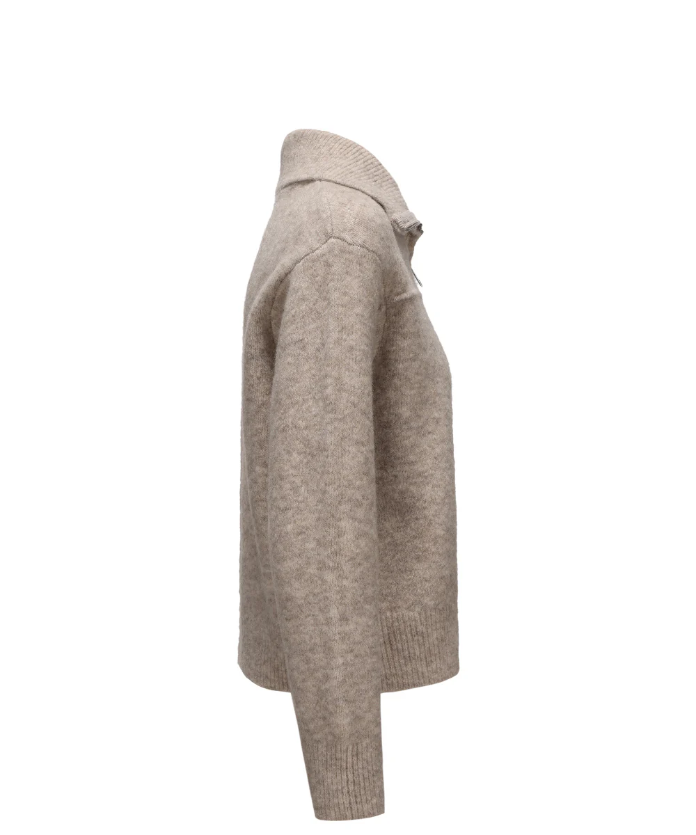 Women Mock Neck Zipped Knitted Cardigan - KSW 25108 - Image 3