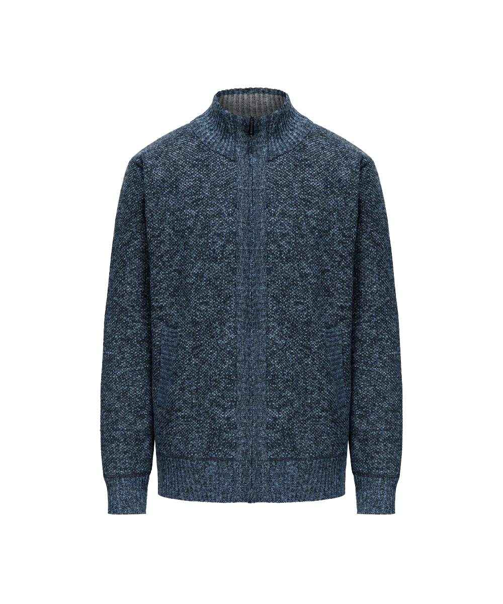 Men’s Bonded Mockneck Knitted Cardigan