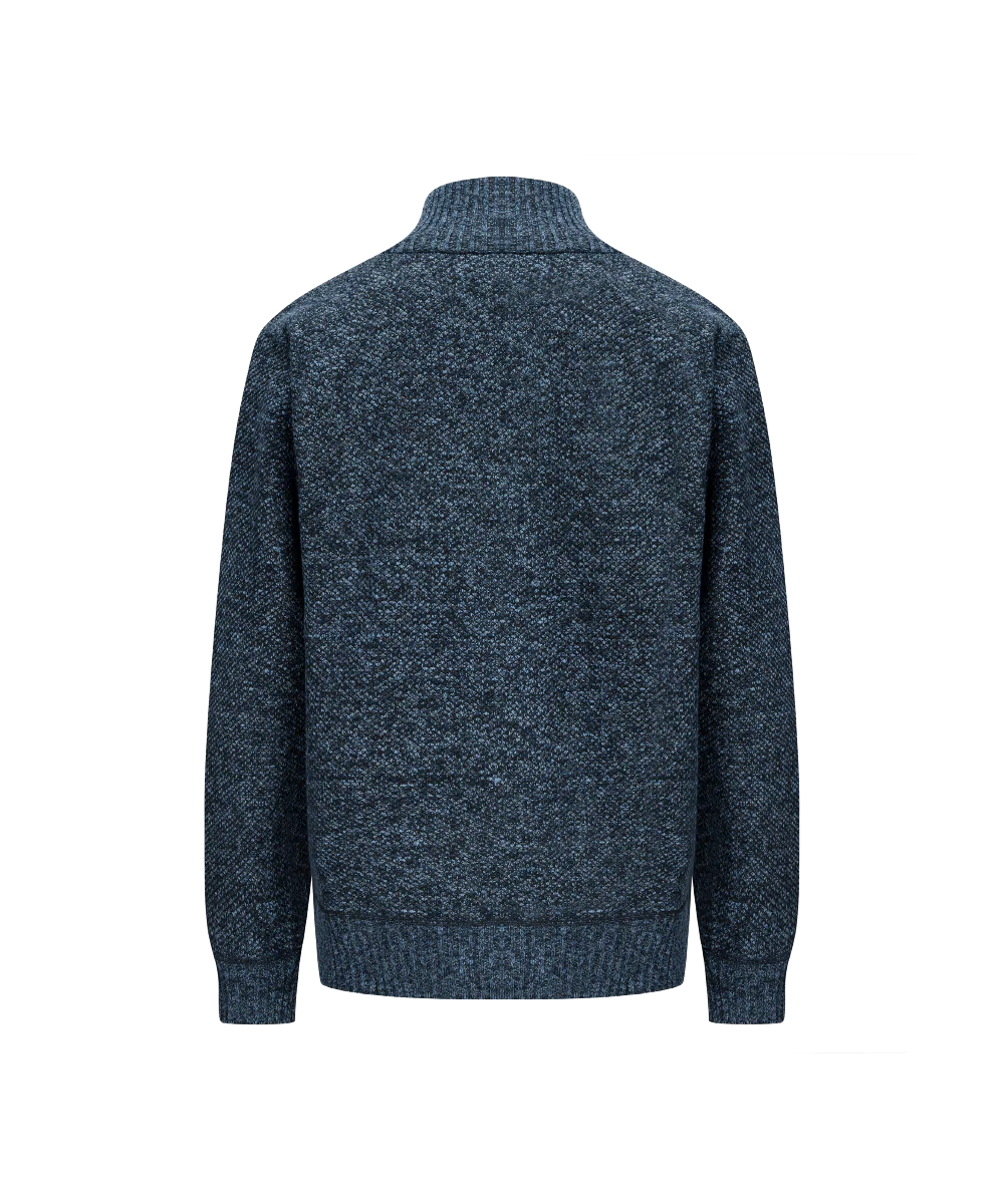 Men’s Bonded Mockneck Knitted Cardigan - Image 2