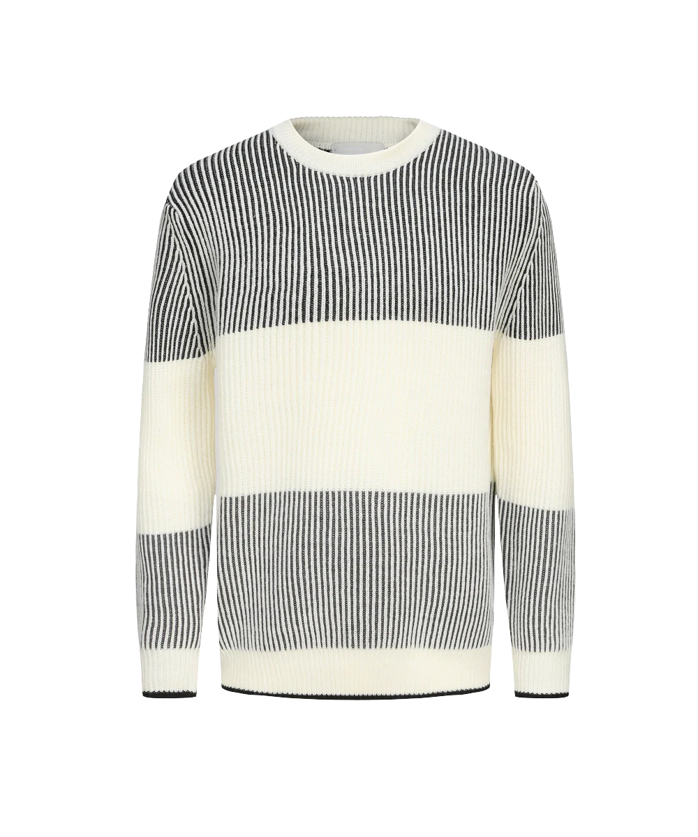 Men's Crew Neck Ribbed Knitted Sweater KS23112 - Image 2