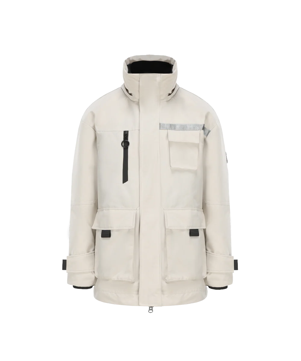 Men's Blanc Down Jacket with Reflective Velcro tape - Image 7