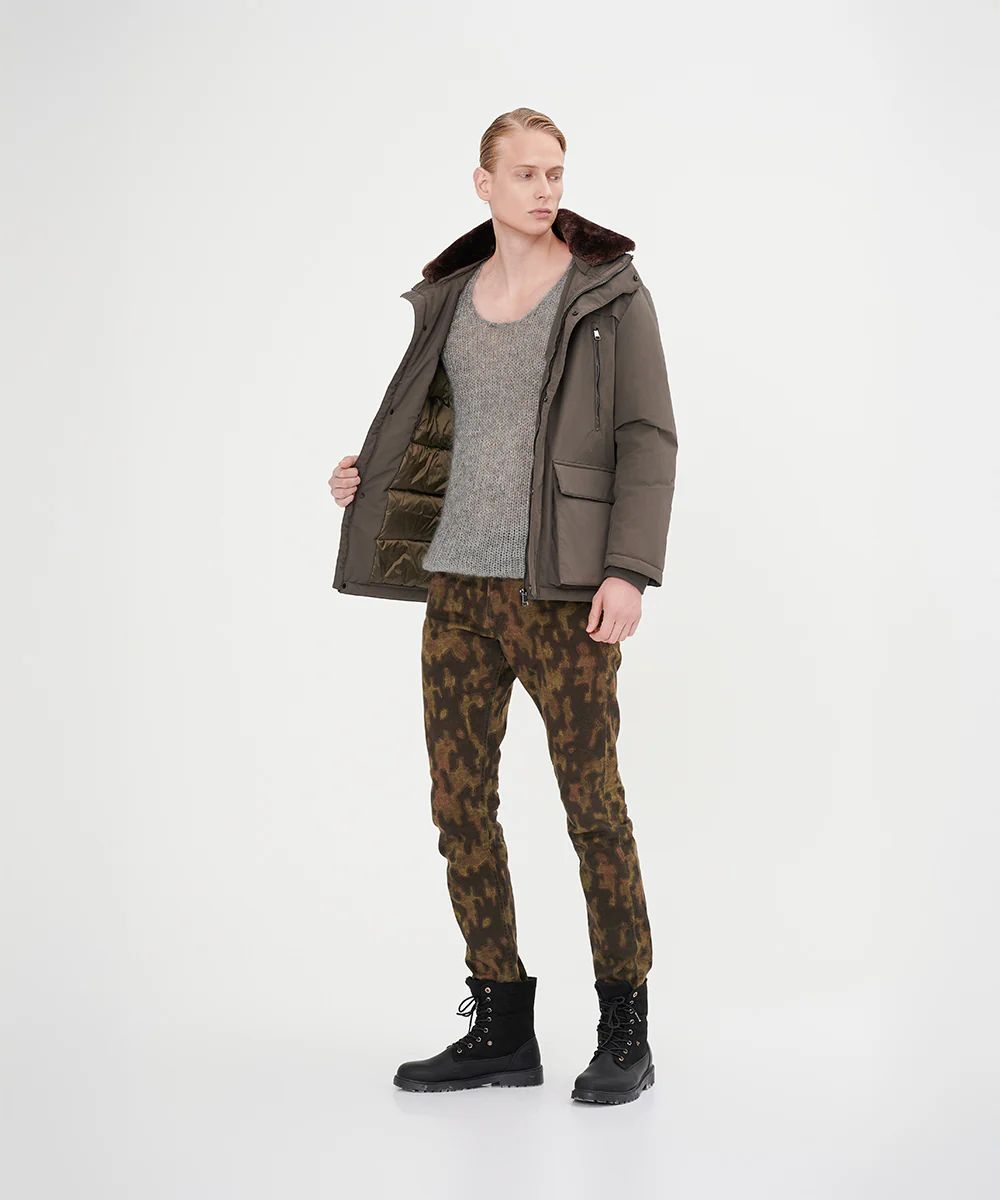 Men's Down Jacket With Contrast Lining - Image 2