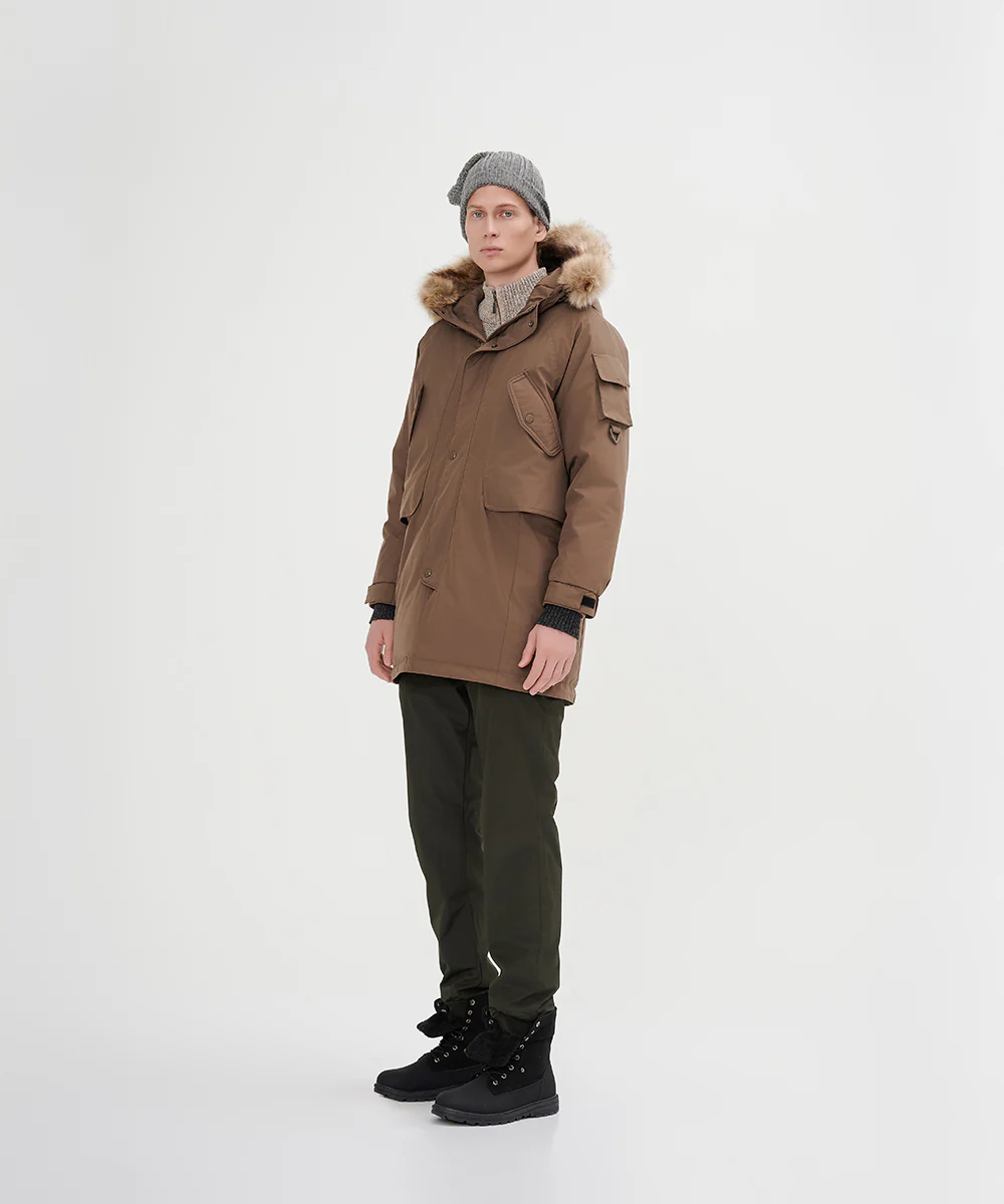 Men's Down Jacket Topped With A Luxurious Fur-Lined Hood - Image 11