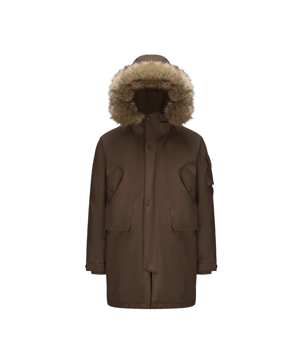 Men's Down Jacket Topped With A Luxurious Fur-Lined Hood - Image 12