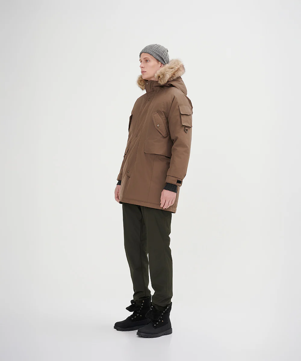 Men's Down Jacket Topped With A Luxurious Fur-Lined Hood - Image 8
