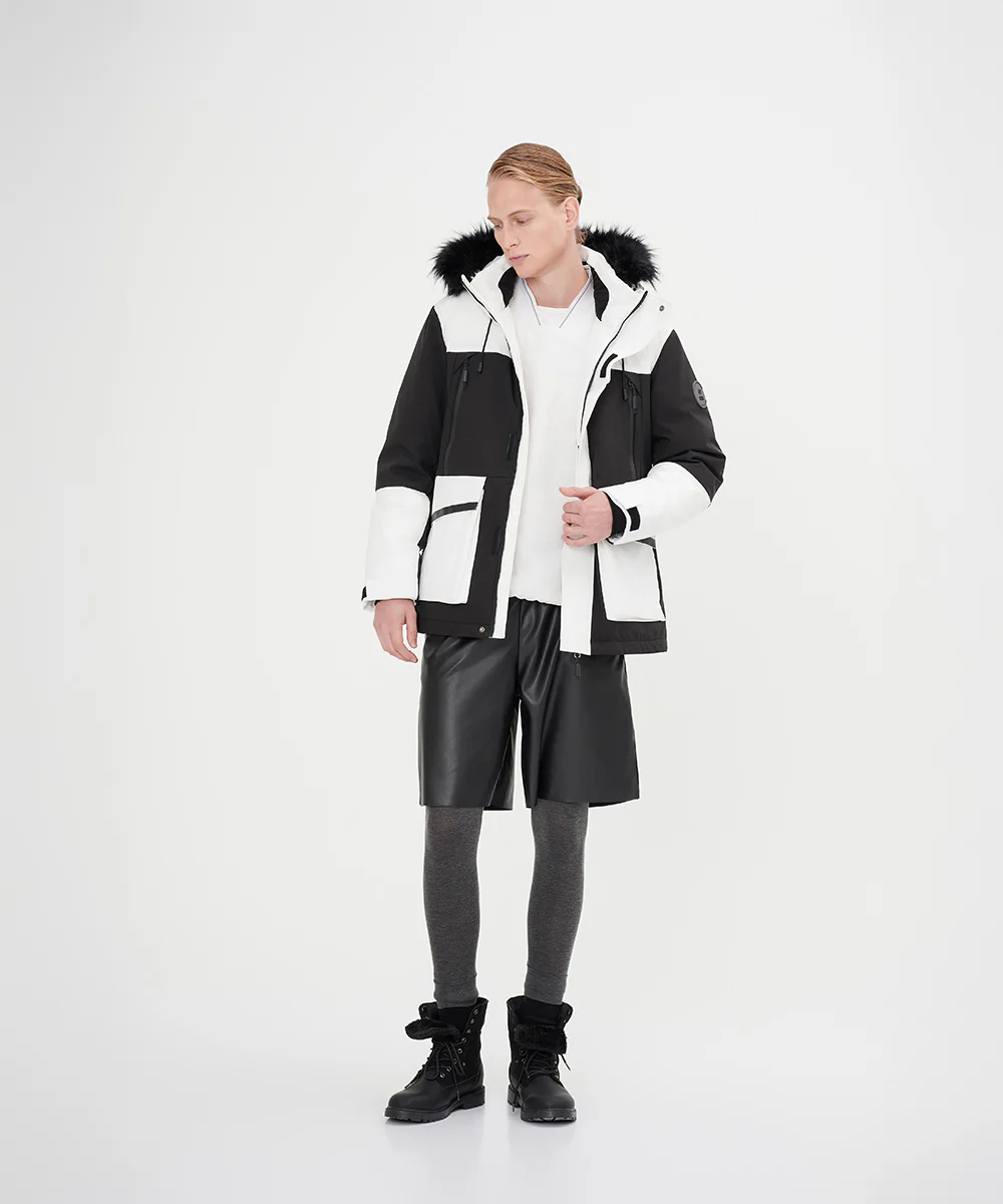 Men's Down Jacket Topped With A Luxurious Fur-Lined Hood - Image 4