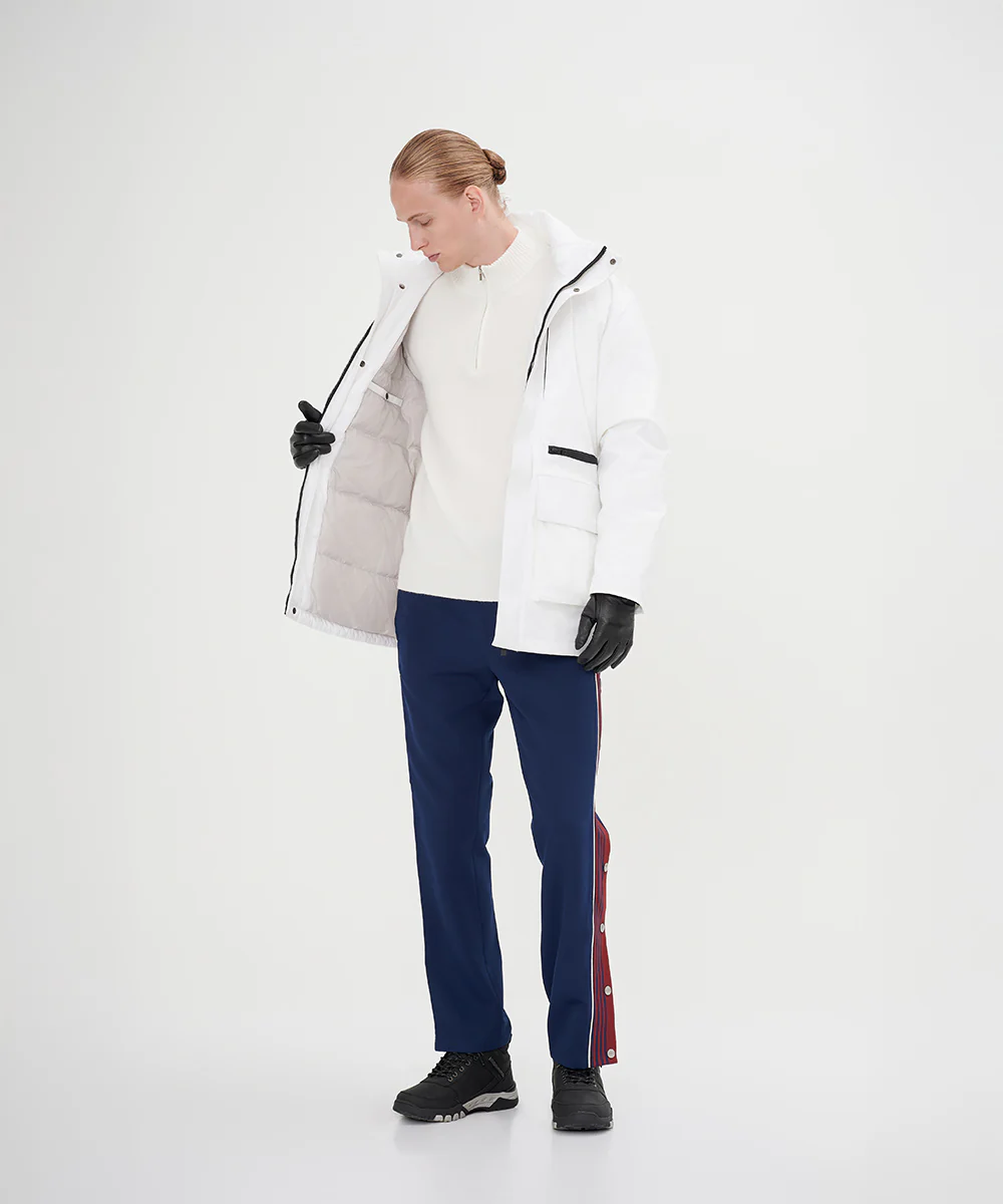 Men's Asymmetric Monotone Down Jacket - Image 13