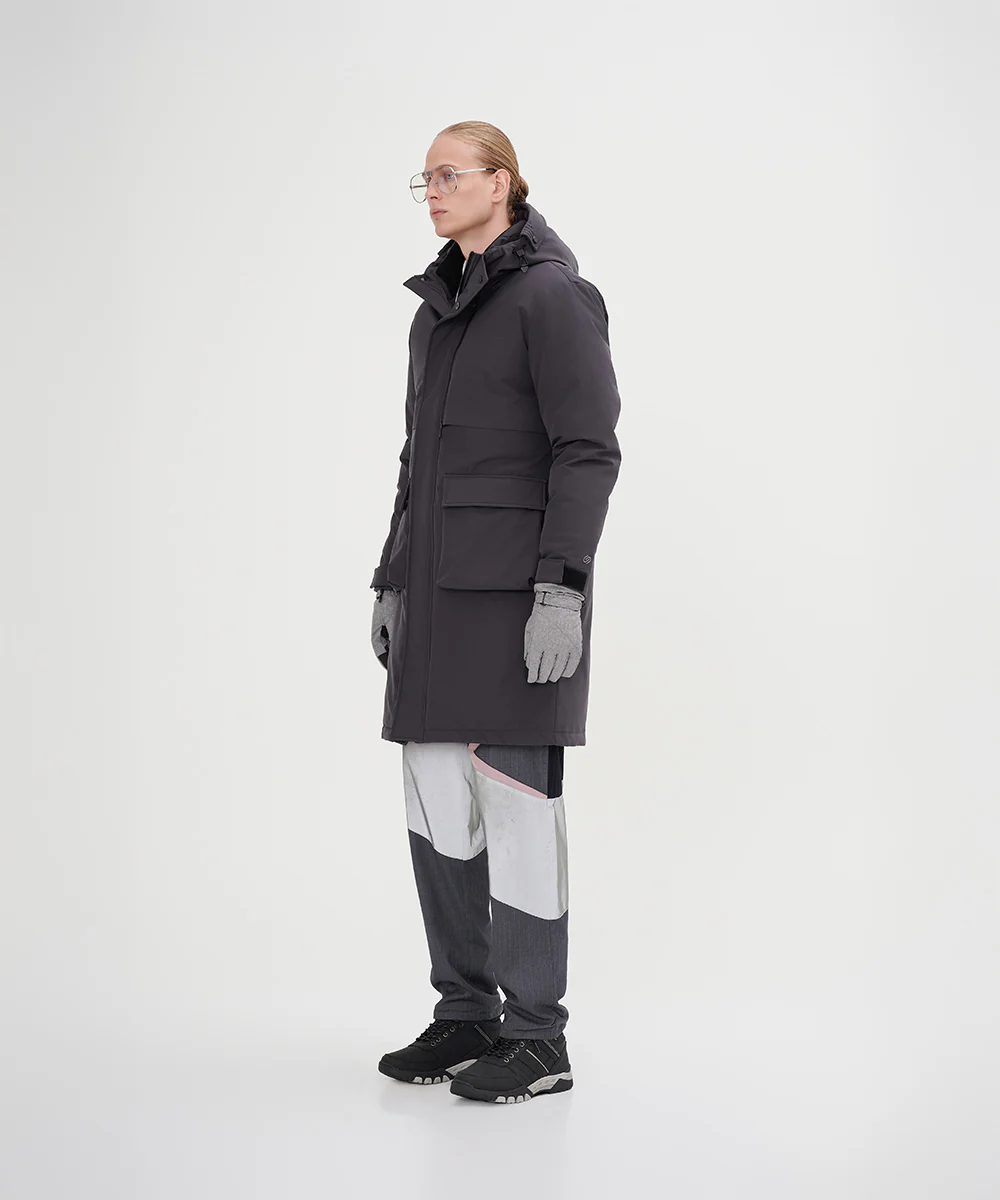 Men's Minimalist Full Length Down Jacket - Image 3