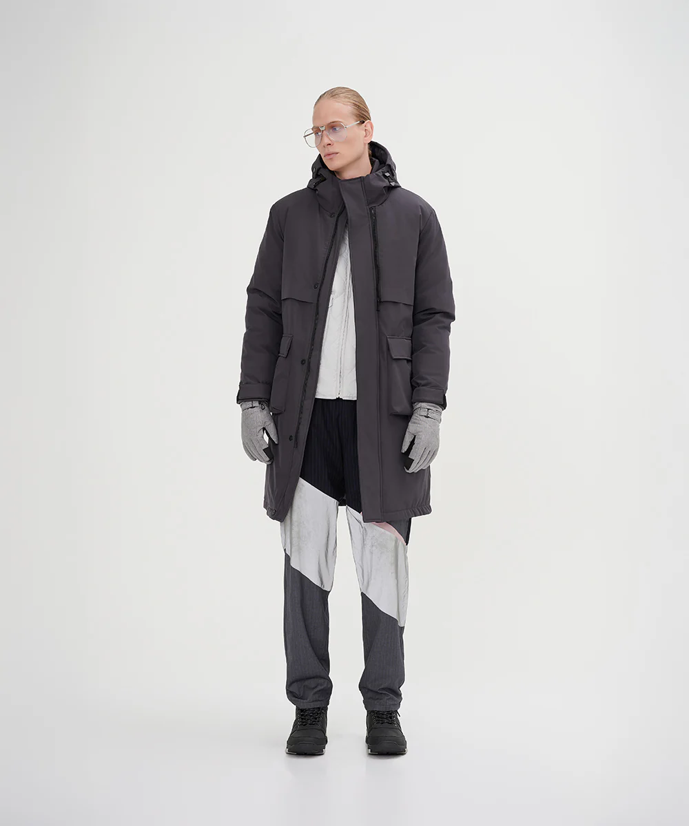 Men's Minimalist Full Length Down Jacket - Image 7
