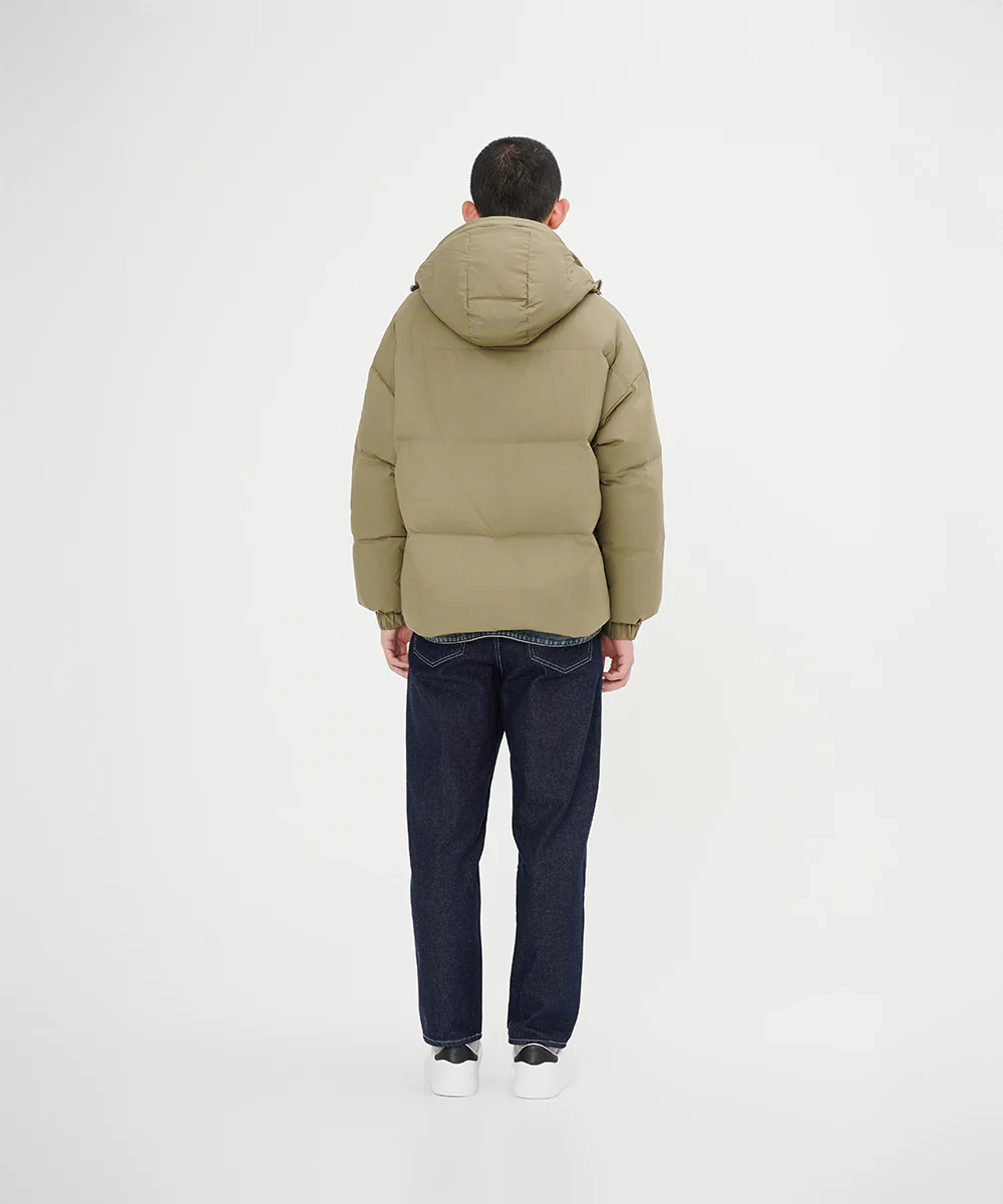 Men's Stylish, Layered Look With Denim Panel Down Jacket - Image 13