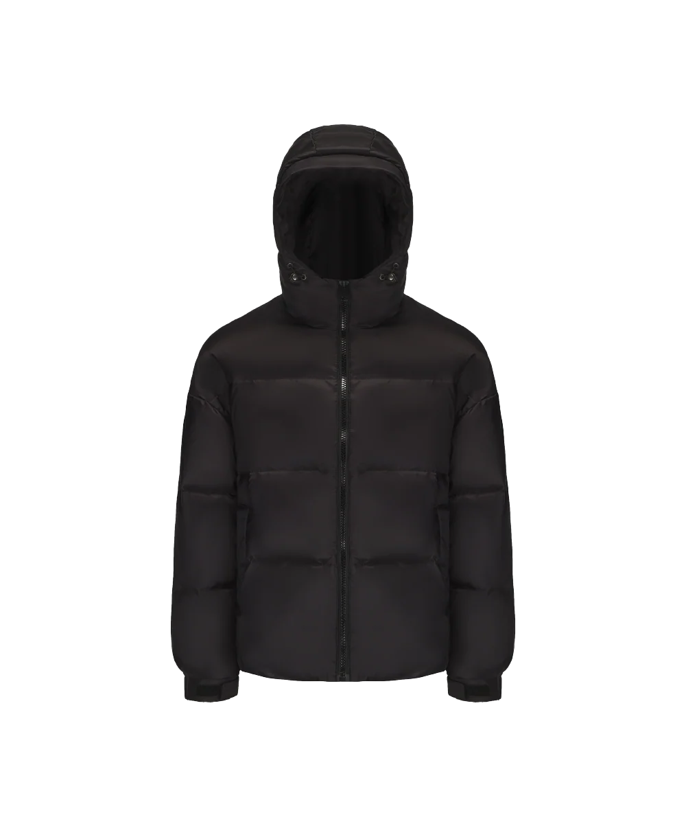 Men's Stylish, Layered Look With Denim Panel Down Jacket - Image 16