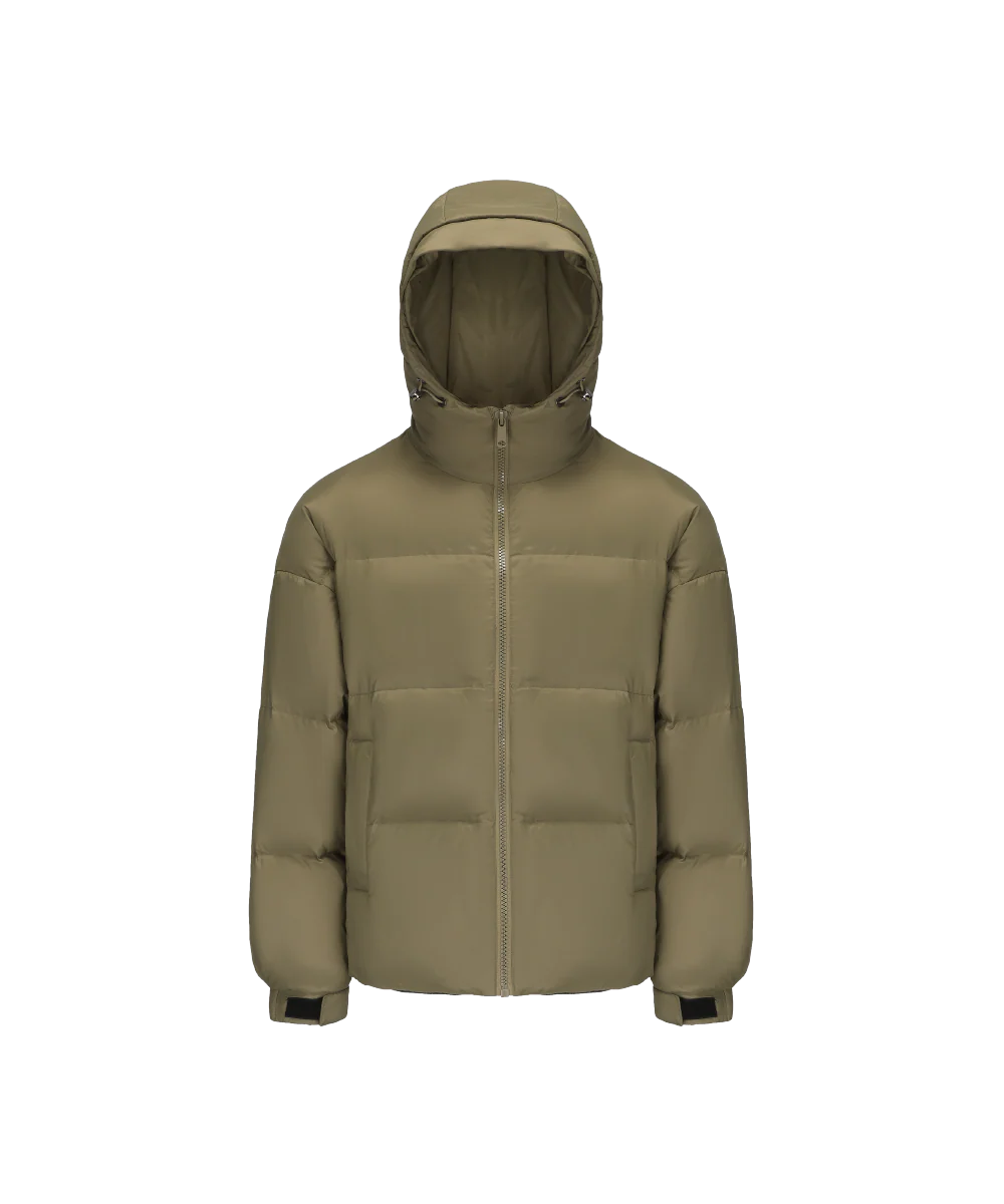 Men's Stylish, Layered Look With Denim Panel Down Jacket - Image 20
