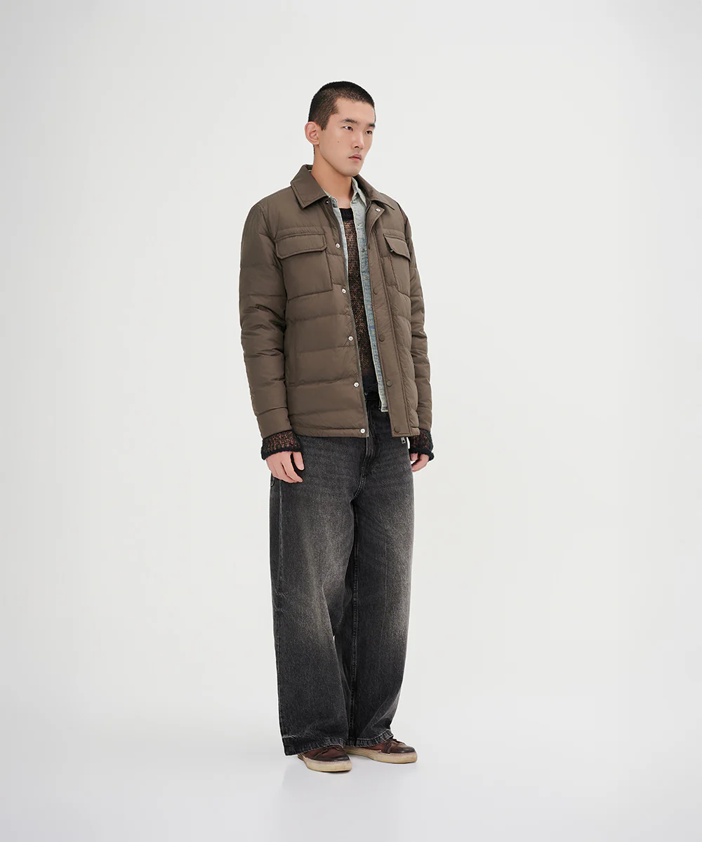 Men's Unique Fusion Shirt Light Down Jacket - Image 3