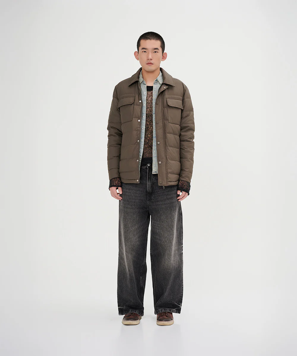 Men's Unique Fusion Shirt Light Down Jacket - Image 4