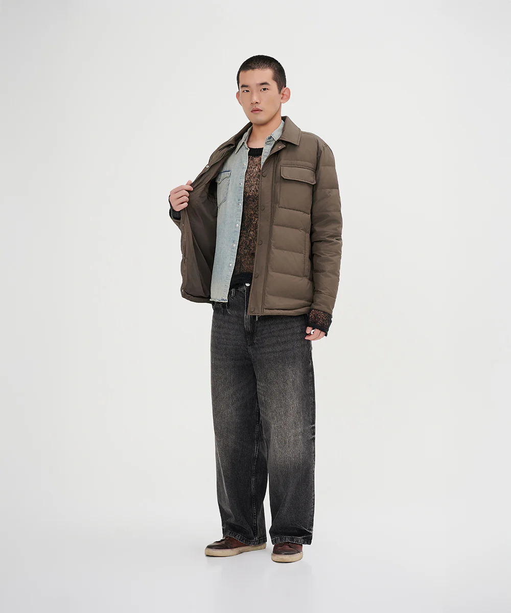 Men's Unique Fusion Shirt Light Down Jacket - Image 6