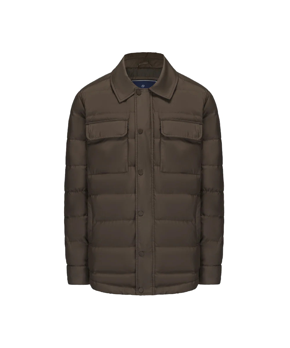 Men's Unique Fusion Shirt Light Down Jacket - Image 7
