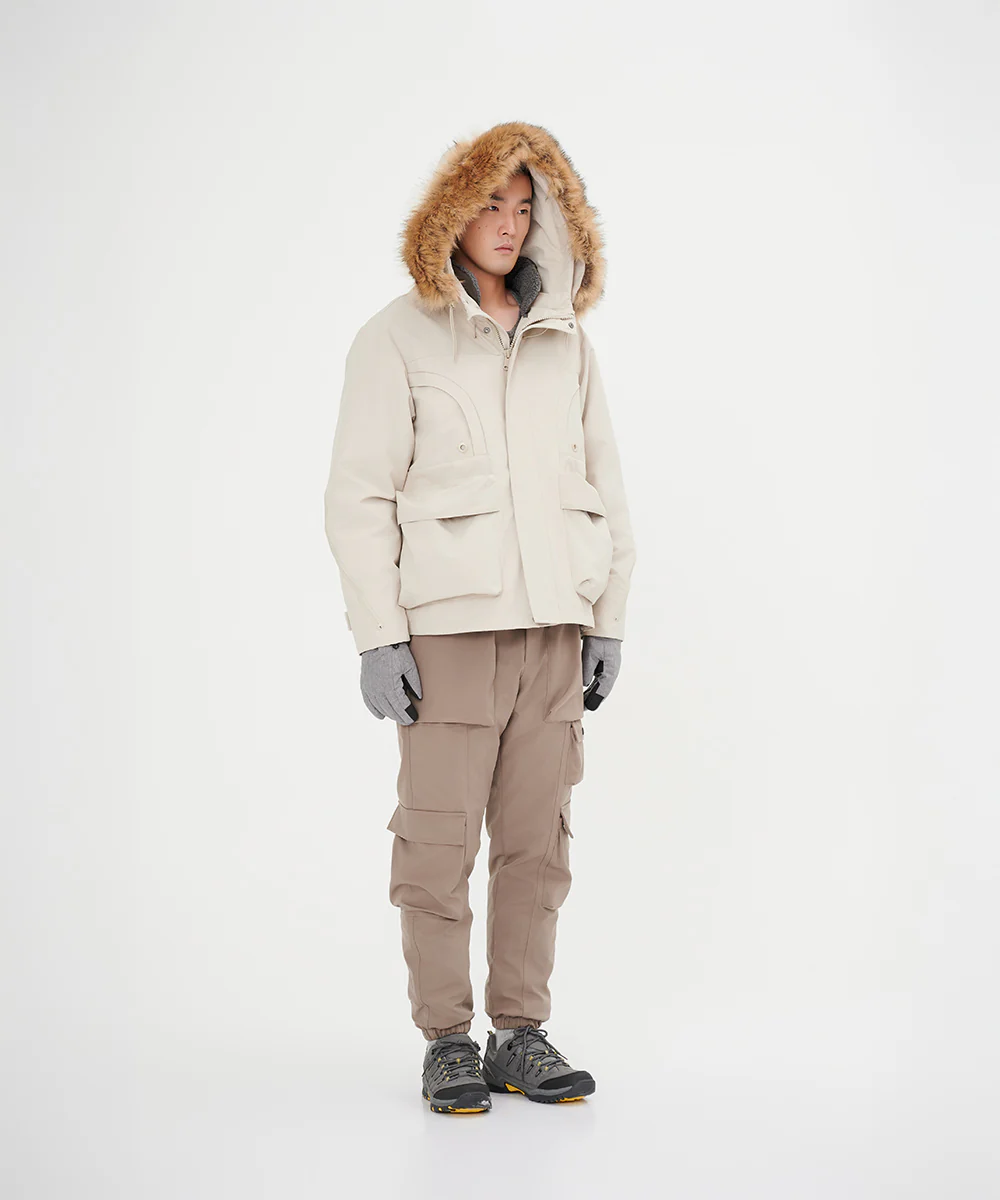 Men's Down Jacket Topped With A Luxurious Fur-Lined Hood - Image 2