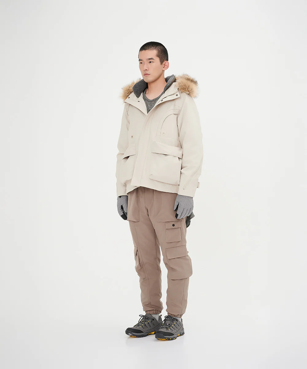 Men's Down Jacket Topped With A Luxurious Fur-Lined Hood - Image 8