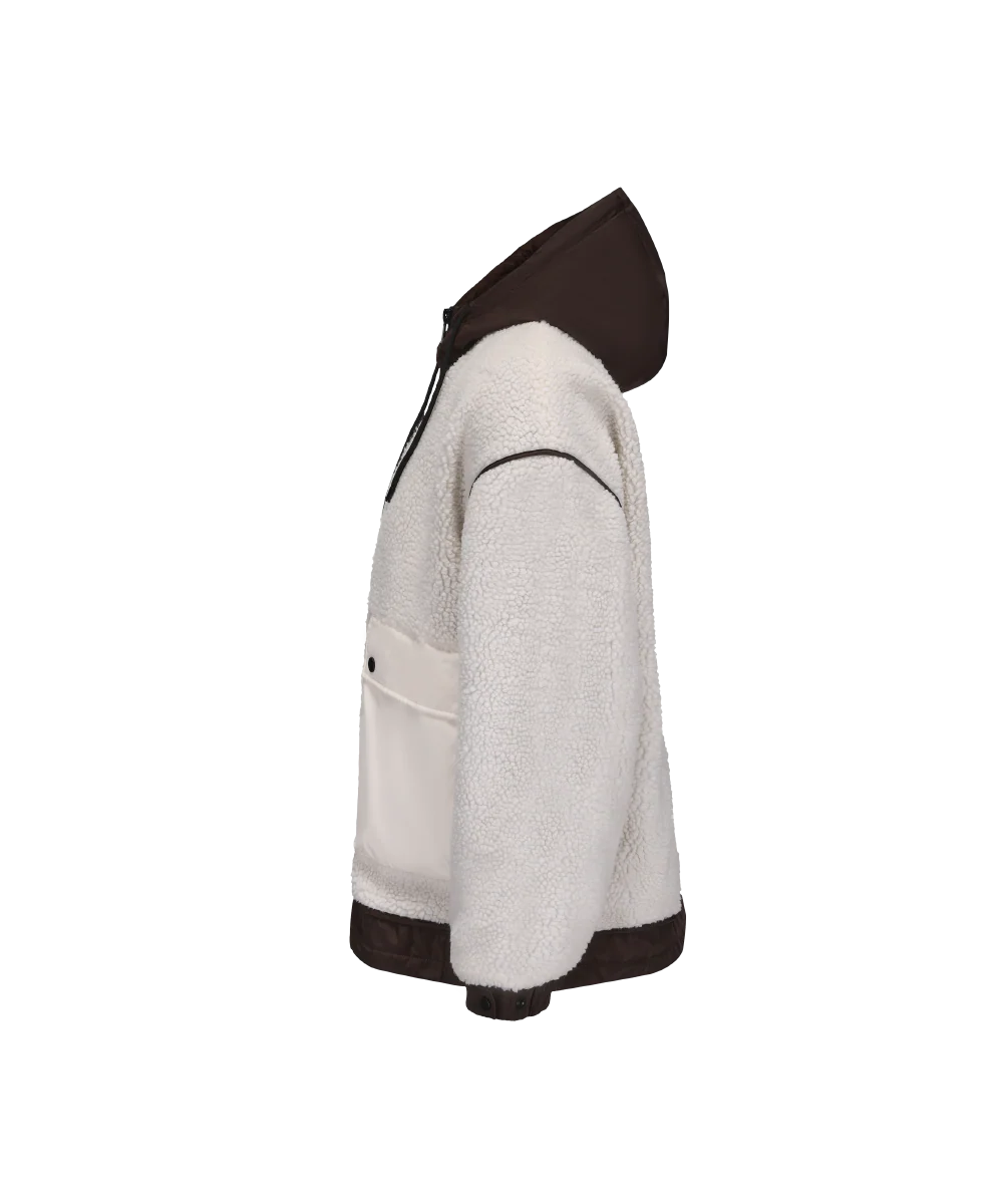 Men's Plush Sherpa Hoodie Fleece Jacket - Image 3