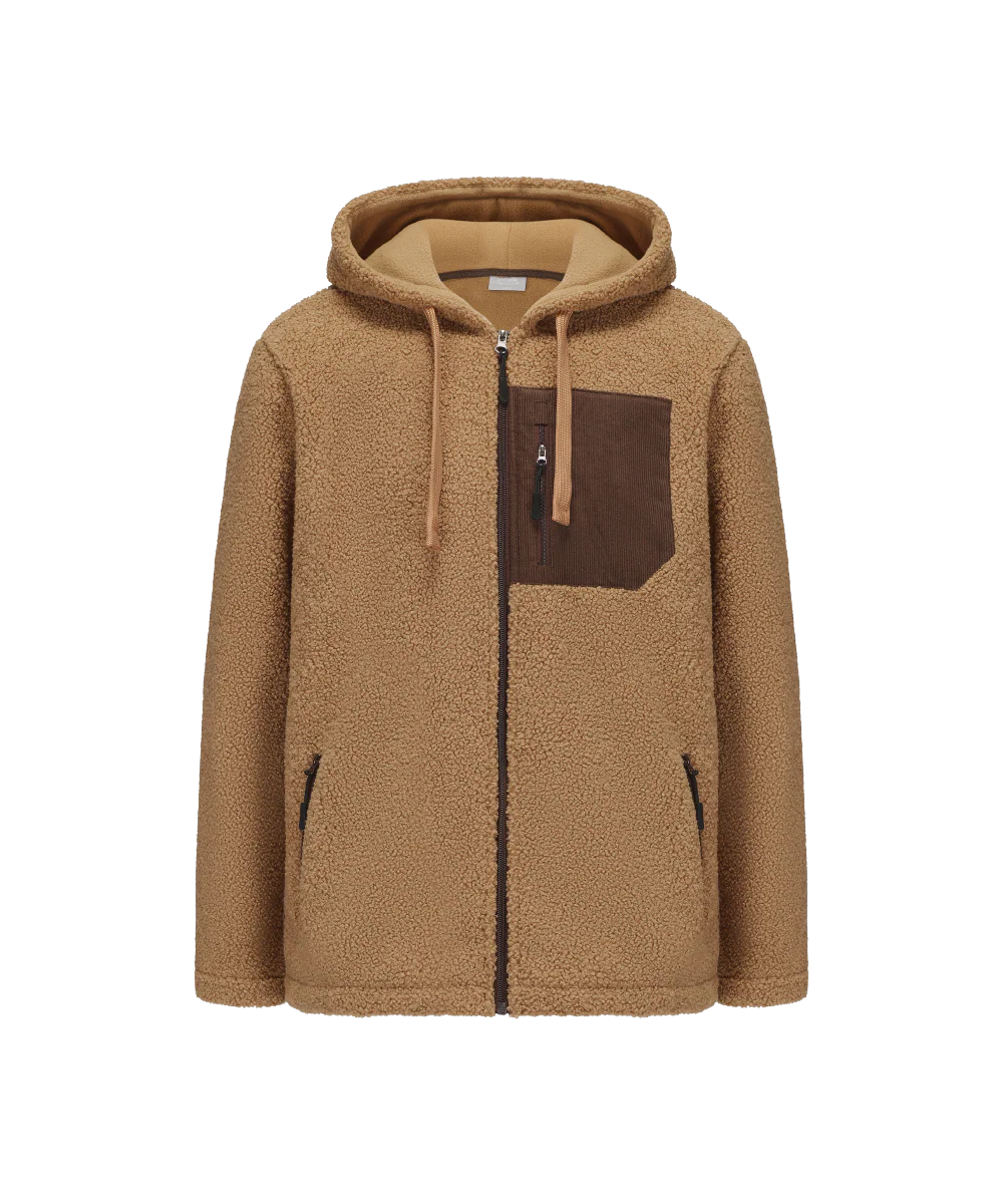 Men's Hoodie Sherpa Fleece Jacket - Image 4