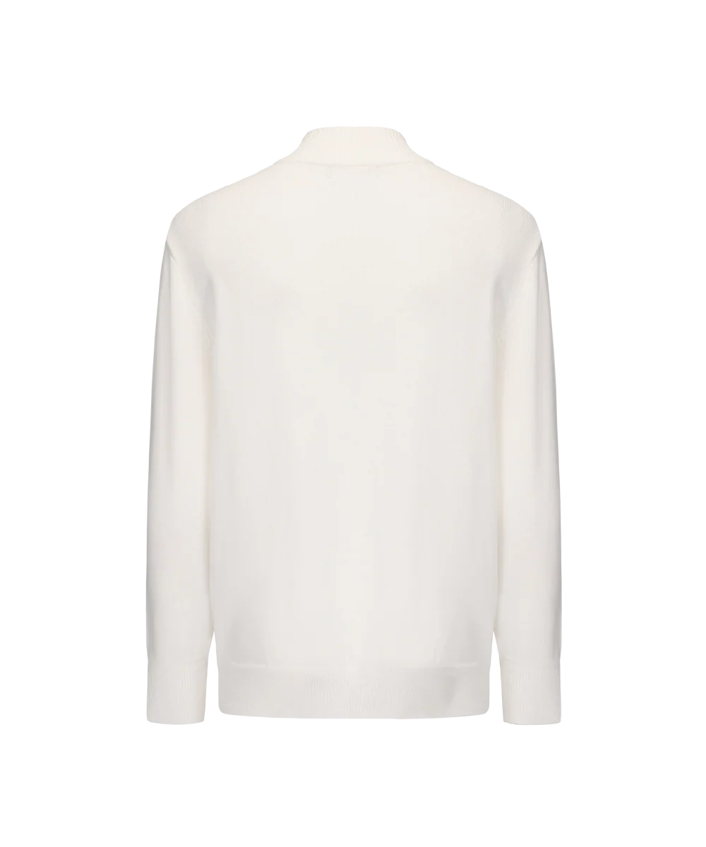 Men's Henley Mock Neck Knitted Sweater - Image 2