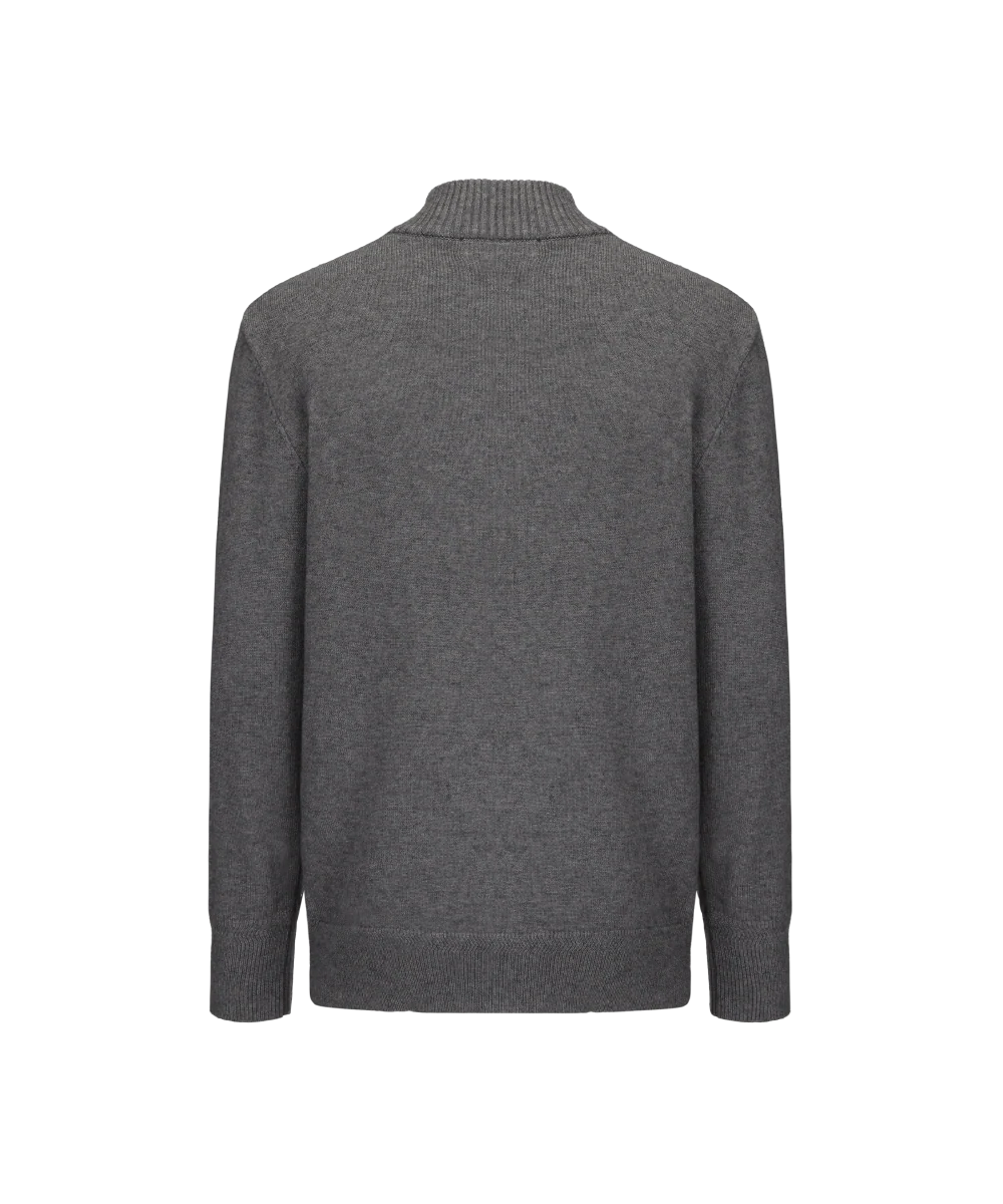 Men's Henley Mock Neck Knitted Sweater - Image 4