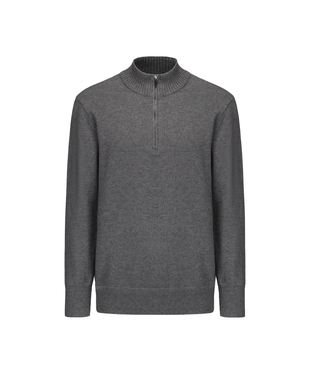 Men's Henley Mock Neck Knitted Sweater - Image 6