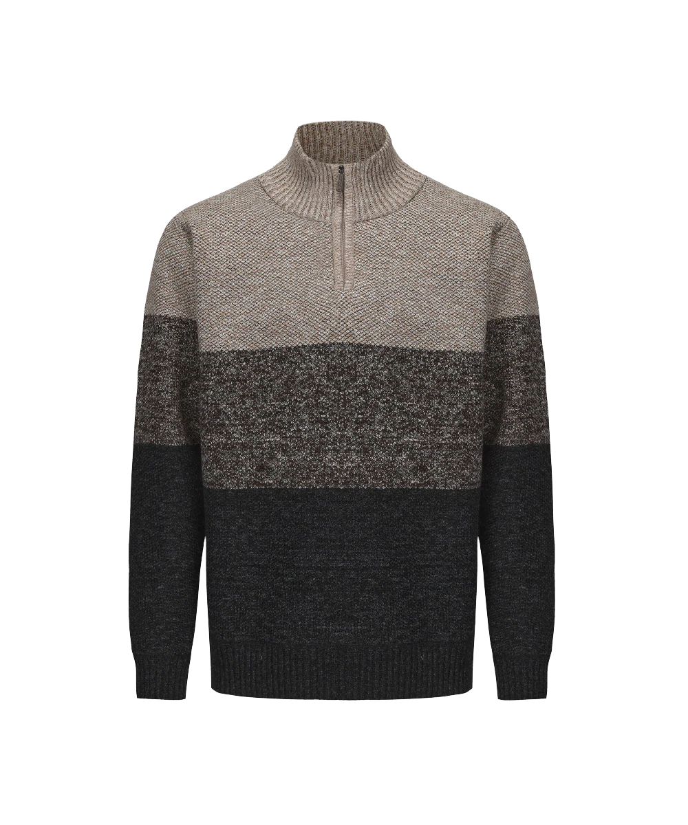 Men's Henley Mock Neck 3-color Knitted Sweater