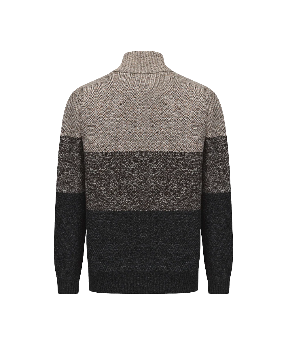 Men's Henley Mock Neck 3-color Knitted Sweater - Image 2